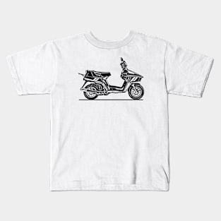 1983 Beat Motorcycle Sketch Art Kids T-Shirt